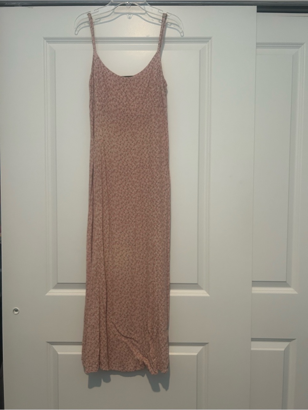 Brandy Melville Women's Pink Floral Slip Maxi Dress